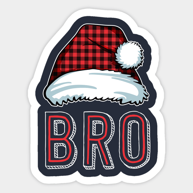 Bro Plaid Santa Plaid Red Family Matching Christmas Pajamas Sticker by 14thFloorApparel